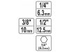 YATO Dugókulcs adapter készlet 3 részes 1/4" Hex -> 1/4", 3/8", 1/2" négyszög