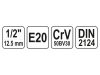 YATO Dugókulcs külső Torx 1/2" E20 CrV