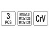 YATO Izzítógyertya menetjavító és tisztító készlet 3 részes M10-M12 CrV