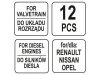 YATO Vezérlés rögzítő készlet 12 részes (Diesel) Renault Nissan Opel