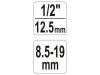 YATO Sérültcsavar kiszedő 1/2" 8,5-19 mm