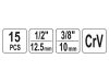 YATO Fékrendszer szerelő készlet 15 részes 1/2" 3/8" CrV