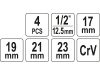 YATO Keresztkulcs 1/2" 17 x 19 x 21 x 23 mm szétszedhető CrV