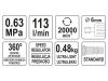 YATO Pneumatikus sarokcsiszoló könnyített 113 l/min