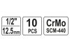 YATO Gépi dugókulcs készlet 10 részes 1/2" 10-22 mm CrMo
