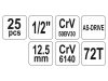 YATO Dugókulcs készlet 25 részes 1/2" 10-32 mm CrV