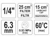 YATO Pneumatikus levegő szűrő nyomásszabályzóval kenőtartállyal 1/4" 25 cm3