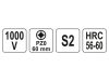 YATO Csavarhúzó PZ0 x 60 mm 1000 V-ig szigetelt