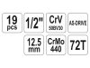 YATO Dugókulcs készlet 19 részes 1/2" 8-32 mm CrV