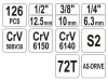 YATO Dugókulcs készlet 126 részes 1/4", 3/8", 1/2" CrV