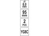 YATO Központosító fúró körkivágóhoz 8 x 95 mm (2 db/cs)