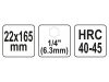 YATO Fafúró 22 x 165 mm bit befogással