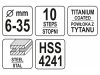 YATO Lépcsős fúró 6-35 mm 10 lépcsős HSS titán-nitrid