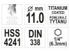 YATO Csigafúró 11,0  x 142/94 mm HSS-TiN bit befogású
