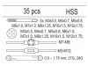 YATO Menetfúró és metsző készlet (kézi) 35 részes HSS M3-M12-ig (fiókbetét)
