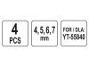 YATO Homokszóró fúvóka készlet 4 részes 4,5,6,7 mm