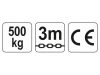 YATO Láncos emelő 500 kg 3m