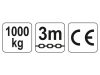 YATO Láncos emelő 1000 kg 3m