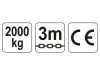 YATO Láncos emelő 2000 kg 3m