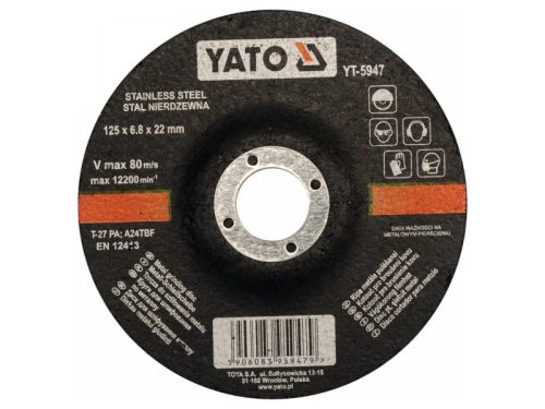 YATO Tisztítókorong fémre 125 x 6,8 x 22,2 mm inox