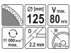 YATO Gyémánt vágókorong 125 x 2,2 x 5,3 x 22,2 mm folytonos