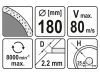 YATO Gyémánt vágókorong 180 x 2,2 x 5,3 x 25,4 mm folytonos