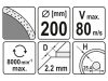 YATO Gyémánt vágókorong 200 x 2,2 x 5,3 x 25,4 mm folytonos