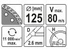 YATO Gyémánt vágókorong 125 x 2,6 x 8,0 x 22,2 mm turbo