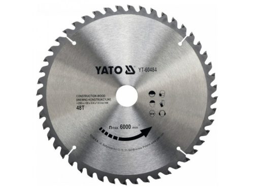 YATO Fűrésztárcsa fához 250 x 30 x 1,8 mm / 48T