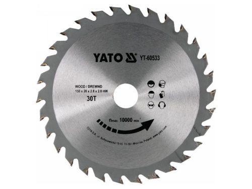 YATO Fűrésztárcsa fához 150 x 20 x 2,0 mm / 30T