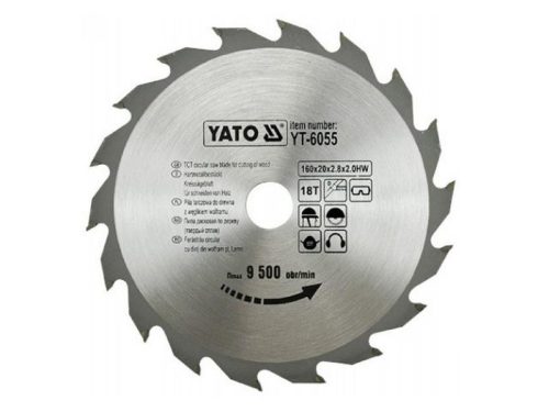 YATO Fűrésztárcsa fához 160 x 20 x 2,0 mm / 18T
