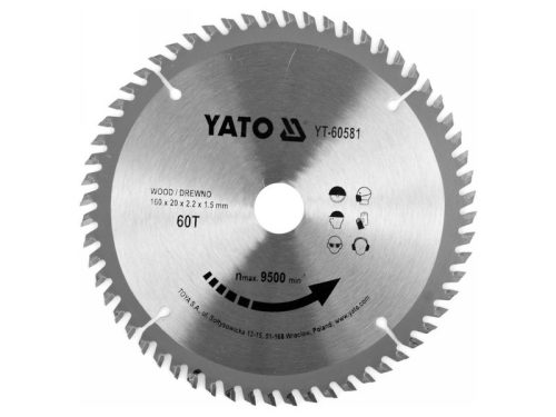 YATO Fűrésztárcsa fához 160 x 20 x 1,5 mm / 60T