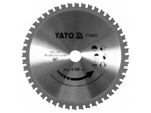 YATO Fűrésztárcsa fémhez 185 x 20 x 1,5 mm / 48T