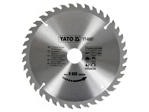 YATO Fűrésztárcsa fához 210 x 30 x 2,2 mm / 40T