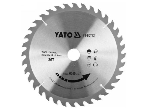 YATO Fűrésztárcsa fához 255 x 30 x 2,0 mm / 36T