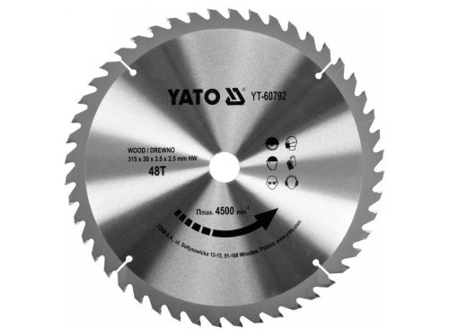 YATO Fűrésztárcsa fához 315 x 30 x 2,5 mm / 48T