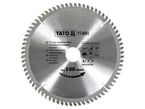YATO Fűrésztárcsa alumíniumhoz 210 x 30 x 2,2 mm / 72T