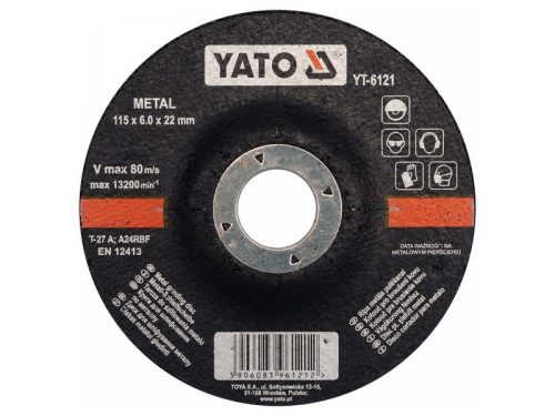 YATO Tisztítókorong fémre 115 x 6,0 x 22,2 mm