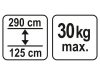 YATO Teleszkópos támasztó rúd 1250-2900 mm 30 kg