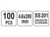 YATO Kábelkötegelő Inox 200 x 4,6 mm (100 db/cs)
