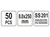 YATO Kábelkötegelő Inox 250 x 8,0 mm (50 db/cs)