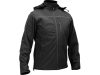 YATO Munkavédelmi softshell kabát kapucnival fekete 2XL-es méret 3 zsebes