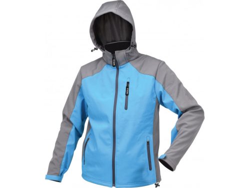 YATO Munkavédelmi softshell kabát kapucnival kék-szürke S-es méret