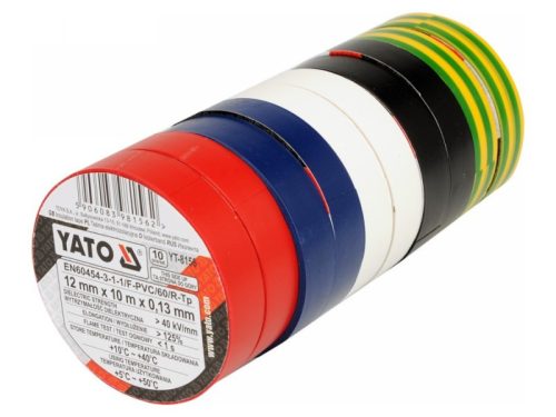YATO Szigetelőszalag 12 x 0,13 mm x 10 m öt színű (10 db/cs)