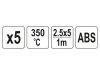 YATO Műanyag hegesztőpálca 2,5 x 5 mm x 1 m ABS (5 db/cs)