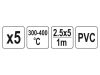 YATO Műanyag hegesztőpálca 2,5 x 5 mm x 1 m PVC (5 db/cs)