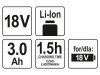 YATO Akkumulátor 18 V / 3,0 Ah Li-ion