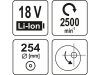 YATO Akkus excenter polírozó 254 mm szénkefe nélküli 18 V Li-Ion (akku + töltő nélkül)