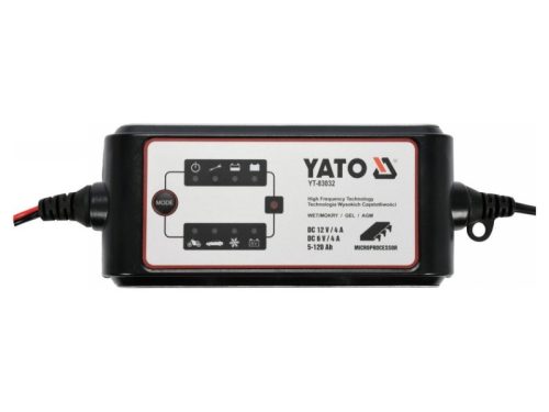YATO Akkumulátor töltő 6-12 V / 4 A / 5-120 Ah