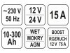 YATO Akkumulátor töltő-indító 12/24 V 15 A 10-300 Ah
